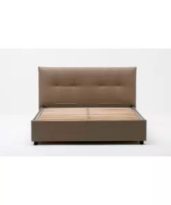 Letto matrimoniale "easy" tortora con rete e contenitore, 160x190 cm